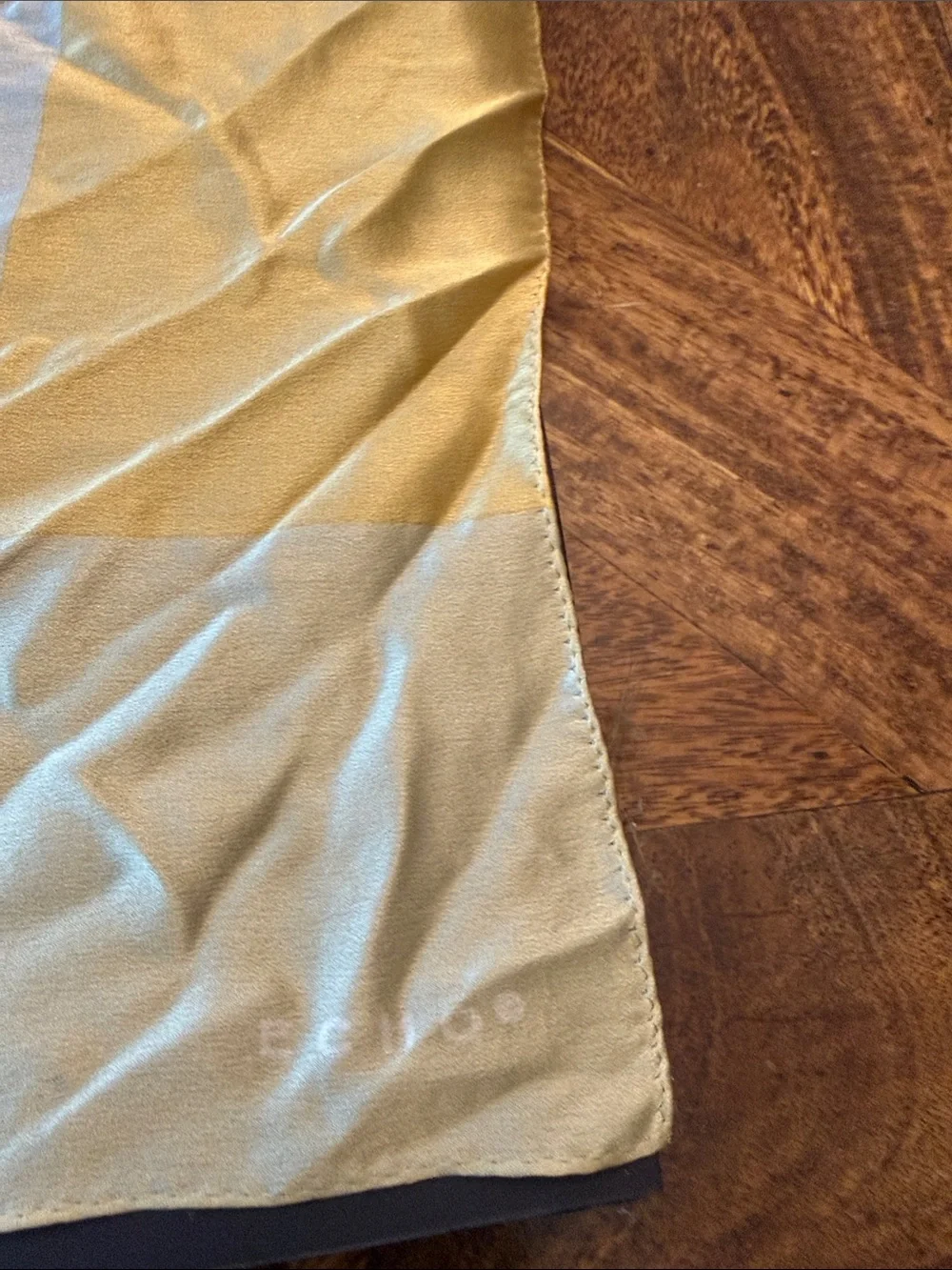 Echo light yellow pale blue and cream  Square silk Scarf